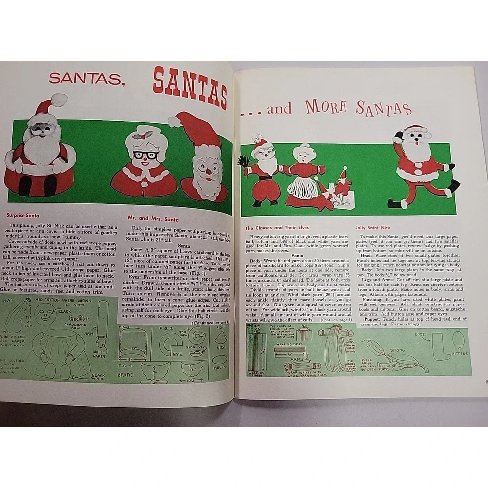 Vtg Christmas Decorations Odds n Ends Pack o Fun Craft‎ Instruction Book 1966